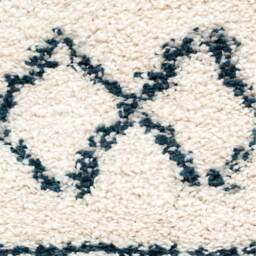 Boho Moroccan Linear Shaggy Living Area Rug - Cream / 150 x 80cm - thumbnail 3