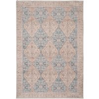 Pastel Blue Fringed Area Rug - Antique Pink / 230cm - thumbnail 1