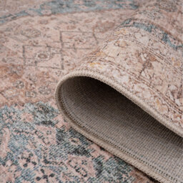 Pastel Blue Fringed Area Rug - Antique Pink / 230cm - thumbnail 2