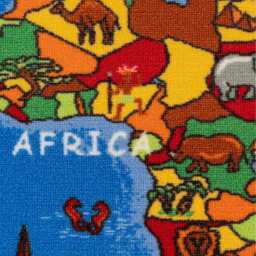 Children's Educational World Map Rug - Blue / 200 x 133cm - thumbnail 2