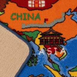 Children's Educational World Map Rug - Blue / 200 x 133cm - thumbnail 3