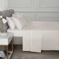 SND Percale 180 Thread Count Polycotton Plain Flat Sheet - Cream / Superking