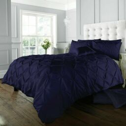 Luxury Alford Duvet Cover and Pillowcase Set - Navy / Single - thumbnail 2