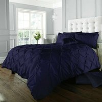 Luxury Alford Duvet Cover and Pillowcase Set - Navy / Single