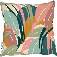 Artistic Abstract Leaves Outdoor Cushion - Yellow / 45cm - image 1