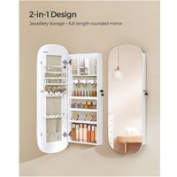 SONGMICS LED Mirror Velvet Jewellery Cabinet - White