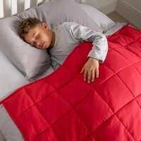 Kids Plain Reversible Weighted Sensory Blanket - Red