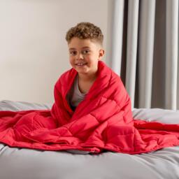 Kids Plain Reversible Weighted Sensory Blanket - Red - thumbnail 3