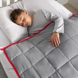 Kids Plain Reversible Weighted Sensory Blanket - Red - thumbnail 4