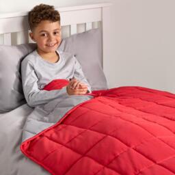 Kids Plain Reversible Weighted Sensory Blanket - Red - thumbnail 2
