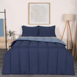Coverless 10.5 Tog Soft Duvet Set - Navy/Blue / 3cm / Double / Machine Washable - thumbnail 2