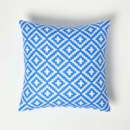 Blue Geometric Outdoor Cushion 45 x 45 cm, Set of 2 - Blue - thumbnail 2