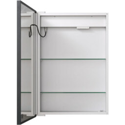 Bathroom Mounted LED Mirror Cabinet - Black / 50cm - thumbnail 5