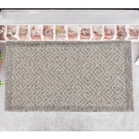 Modern Harper Greek Key Design Outdoor-Indoor Waterproof Rugs - Silver / 50x80 cm Rectangle - thumbnail 1
