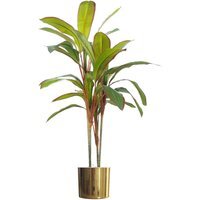 100cm Artificial Dracaena with Metal Planter - Green