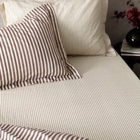 Hebden Melange Stripe Fitted Sheet - Beetroot / King