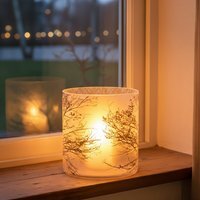 Branch Large Glass Hurricane Candle Holder - Brown