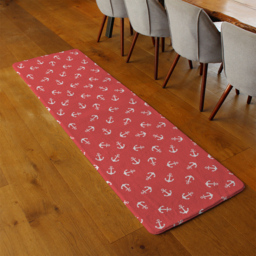 Anchors On Red Background Runner Rug - Red - thumbnail 3