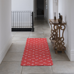 Anchors On Red Background Runner Rug - Red - thumbnail 4