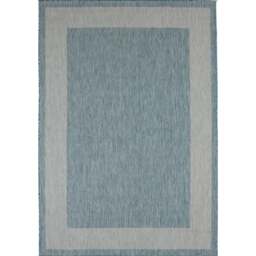 Ecology Collection Bordered Outdoor Rug - Aqua / 80cm - thumbnail 5