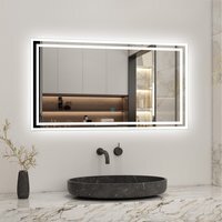 Illuminated LED Bathroom Mirror with Demister Pad - White / 100cm