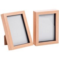 "5x7"" 3D Box Photo Frame Pack of 2 - Brown"