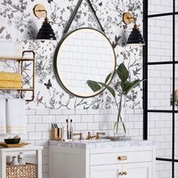 Hanging LED Bathroom Wall Mirror with Strap - Black / 60cm - image 1