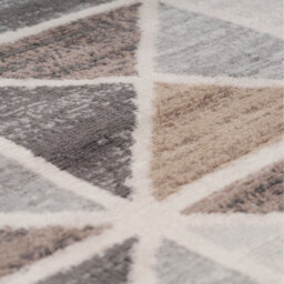 Neutral Diamond Geometric Living Area Rug - Beige / 170 x 120cm - thumbnail 5