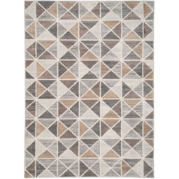 Neutral Diamond Geometric Living Area Rug - Beige / 170 x 120cm - thumbnail 2