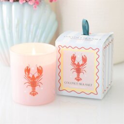 Pastel Lobster Coconut Sea Salt Candle Beachy Gift Decor - Orange - thumbnail 5