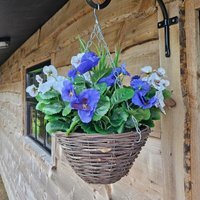 Best Artificial Pansy Hanging Basket - Lilac - image 1