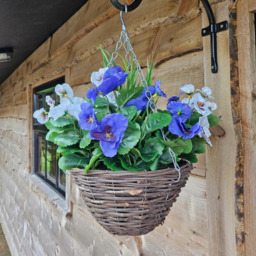 Best Artificial Pansy Hanging Basket - Lilac - thumbnail 5