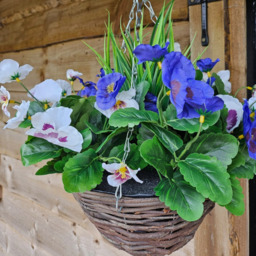 Best Artificial Pansy Hanging Basket - Lilac - thumbnail 3