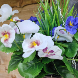 Best Artificial Pansy Hanging Basket - Lilac - thumbnail 4