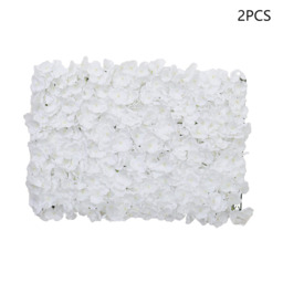 2PCS Artificial Flowers Wall Panel Silk Rose for Backdrop Wedding Decoration - White - thumbnail 2