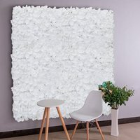 2PCS Artificial Flowers Wall Panel Silk Rose for Backdrop Wedding Decoration - White - thumbnail 1