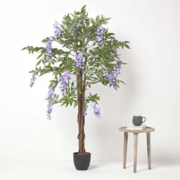 Homescapes Lilac Artificial Wisteria Tree with Twisted Real Wood Trunk, 5 Ft - Lilac - thumbnail 2