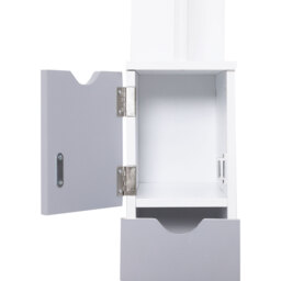 HOMCOM Tall Bathroom Cabinet Bathroom Storage Cabinet with Drawers - Grey,White - thumbnail 3