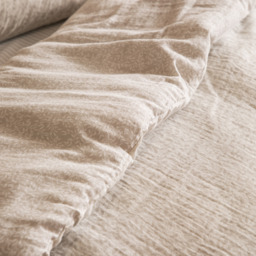 Perrie Leaf Muslin Cotton Duvet Cover Set - Natural / Single - thumbnail 3