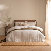 Perrie Leaf Muslin Cotton Duvet Cover Set - Natural / Single - thumbnail 1