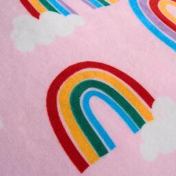Rainbow Print Fleece Duvet Set - Pink - thumbnail 4