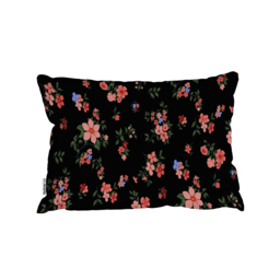 Black And Peach Floral Outdoor Cushion - Pink - thumbnail 2