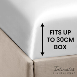 Intimates Satin Silky Bedding Sets with Duvet Cover, Fitted Sheet, Pillowcases - White / Superking - thumbnail 5