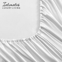 Intimates Satin Silky Bedding Sets with Duvet Cover, Fitted Sheet, Pillowcases - White / Superking - thumbnail 3