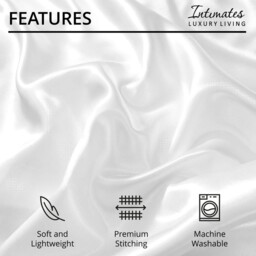 Intimates Satin Silky Bedding Sets with Duvet Cover, Fitted Sheet, Pillowcases - White / Superking - thumbnail 2