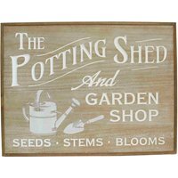 Potting Shed Wood Effect Plaque - Brown - image 1