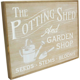 Potting Shed Wood Effect Plaque - Brown - thumbnail 3