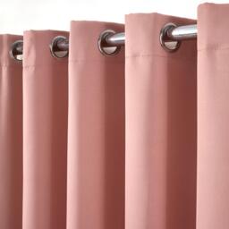 Plain Blackout Thermal Eyelet Curtains  - Blush / 228cm - thumbnail 2