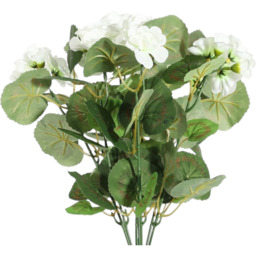 Artificial Geranium Bush - 7 Stems (40cm) - Cream - thumbnail 3