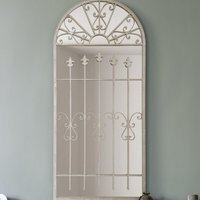 MirrorOutlet The Somerley Full Length Rustic Framed Arched Gothic Mirror  - Stone